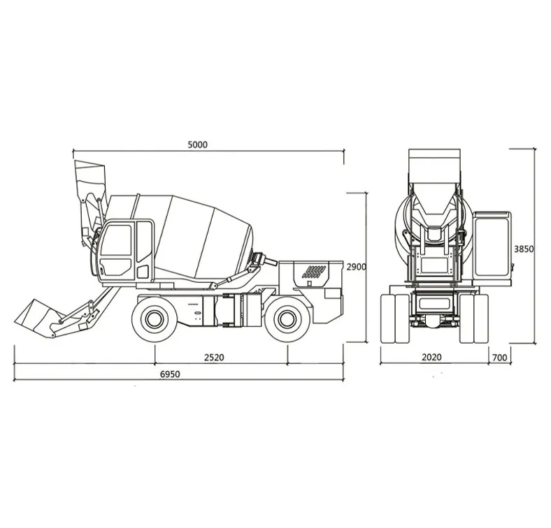 2 Self-Loading Concrete Mixer